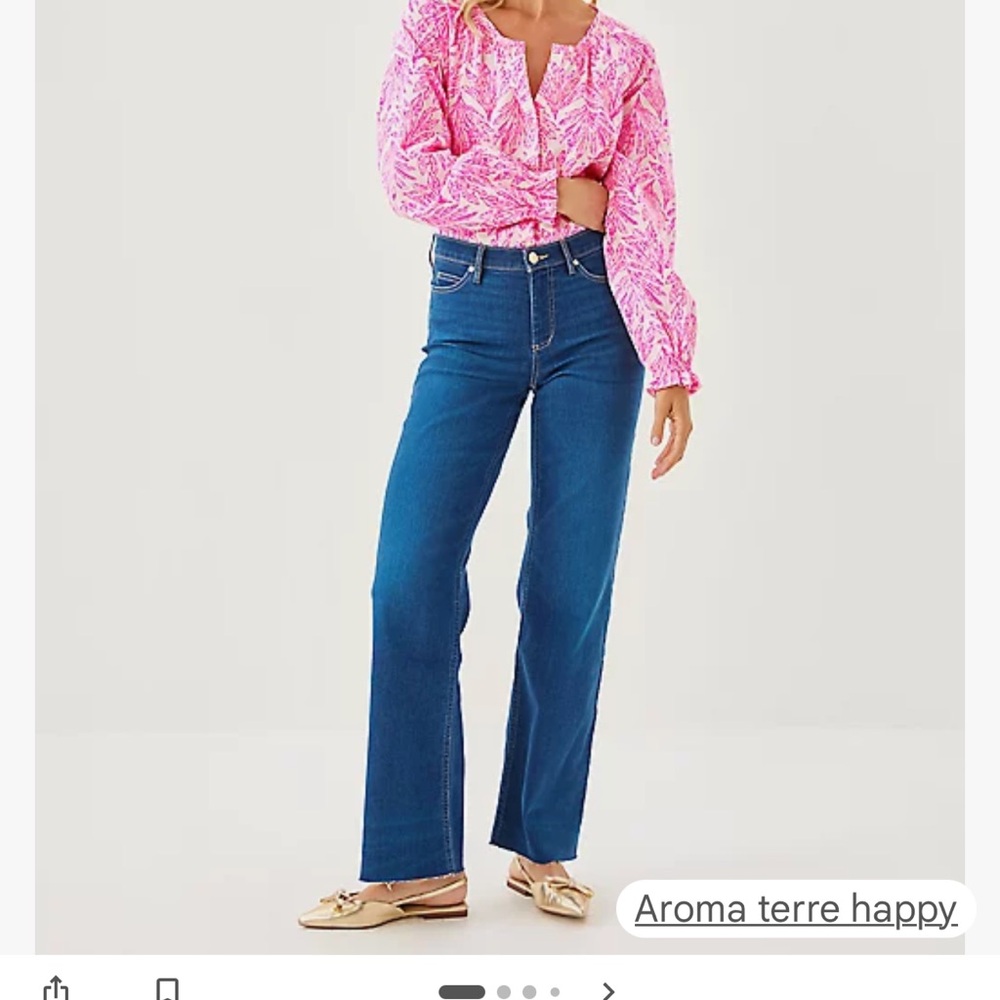 Lilly Pulitzer Aniston high-rise Blue Straight Leg Jeans